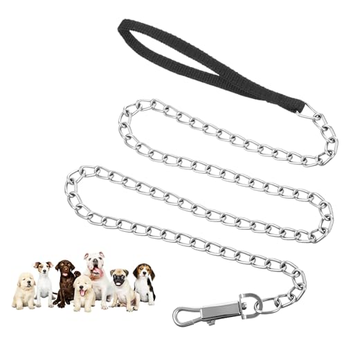 Robuste Hundeleine aus Metall, 122 cm, kaufest, mit weich gepolstertem Griff, perfekte Grundleine, langlebige Kette, Hundeleine für mittelgroße und große Hunde, Spaziergänge, Verkehrstraining, Reisen Robuste Hundeleine aus Metall, 122 cm, kaufest, mit weich gepolstertem Griff, perfekte Grundleine, langlebige Kette, Hundeleine für mittelgroße und große Hunde, Spaziergänge, Verkehrstraining, Reisen von Hpmjz