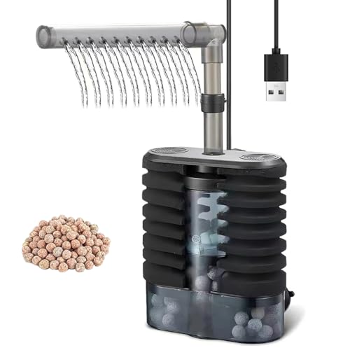 Hpumps Leiser elektrischer Aquariumfilter für kleine Aquarien, mit Schwamm, biochemische Filterkugel für Salzwasser und Süßwasser Hpumps Leiser elektrischer Aquariumfilter für kleine Aquarien, mit Schwamm, biochemische Filterkugel für Salzwasser und Süßwasser von Hpumps