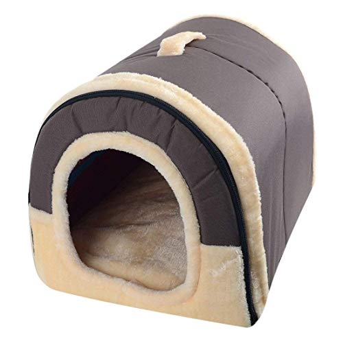 Hpybest Haustier-Hundehöhle Nest mit Matte, faltbares Haustierbett für kleine mittelgroße Hunde, Reisehütten für Katzen, Haustierprodukte (M) von Hpybest
