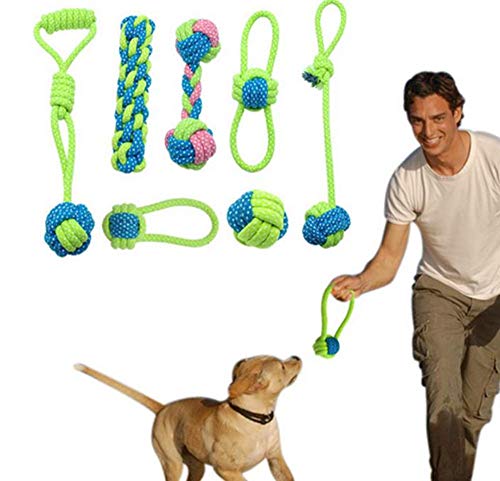 Hpybest Hundespielzeug, Knotenspielzeug, zum Kauen, für kleine und mittelgroße Hunde, 7 Stück von Hpybest
