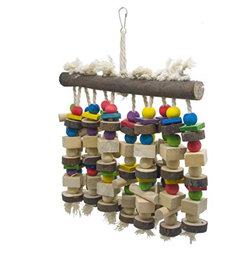 Hpybest Papageienständer, Vogelspielzeug für Papageien und Papageien, Schaukelspielzeug, bunt, aus Holz von Hpybest