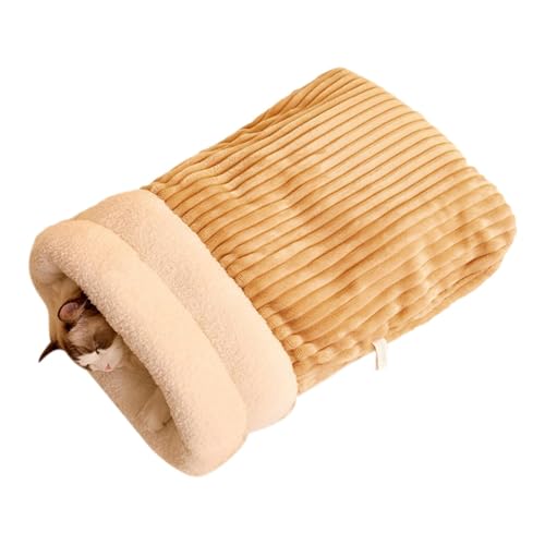 Hqunjikp Katzenschlafsack Große, Warme Katzenbetten für Indoor-Katzen, Katze Winterschlafsack, Haustiernest Bett, Schlafkissen Bett für kleine, mittlere, große Katzen von Hqunjikp
