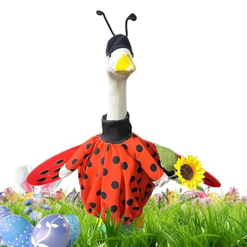 Hqunjikp Rasengänse-Kleidung – Gänse-Figurenkostüm – geflügelter Tierstil, Kleidung für 58,4 cm Zement, Goosey, Rasen, Hof, Garten, Heimdekoration von Hqunjikp