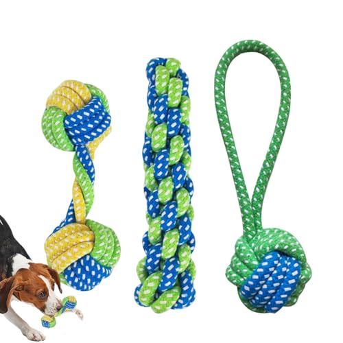 Hqunjikp Welpenseilspielzeug | Set mit 3 interaktiven Welpenseilen | Indoor Pet Beißzubehör Aggressives Kauspielzeug Bissfest zur Linderung von Langeweile Hqunjikp Welpenseilspielzeug | Set mit 3 interaktiven Welpenseilen | Indoor Pet Beißzubehör Aggressives Kauspielzeug Bissfest zur Linderung von Langeweile von Hqunjikp