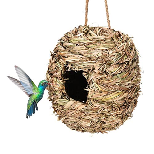 Vogel Nest 1pcs Natural Gras Draußen Handgefertigtes Vogelhütte Käfig Vogel Lebensraum Für Gartenlanddekoration Im Freien von Hrippy
