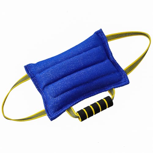Hrlace Beißkissen für Hunde 26 x 19cm Hundebisskissen mit 3 Griffen, Kauspielzeug für Hunde für Sport und Training, Zerrspielzeug für Junge Hunde, zum Trainieren und Spielen, 1 Stück Blau von Hrlace