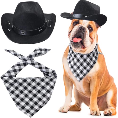 Hrlace Cowboyhut und Bandana Schal für Hunde und Katzen Haustierkostüm Set Hunde-Cowboy-Kostüm-Set für Geburtstag Weihnachten Halloween Urlaub Feiertag Party Cosplay Dekoration Set#3 Hrlace Cowboyhut und Bandana Schal für Hunde und Katzen Haustierkostüm Set Hunde-Cowboy-Kostüm-Set für Geburtstag Weihnachten Halloween Urlaub Feiertag Party Cosplay Dekoration Set#3 von Hrlace