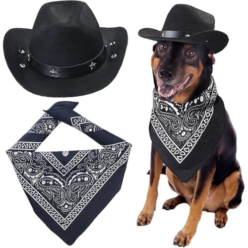 Hrlace Cowboyhut und Bandana Schal für Hunde und Katzen Haustierkostüm Set Hunde-Cowboy-Kostüm-Set für Geburtstag Weihnachten Halloween Urlaub Feiertag Party Cosplay Dekoration Set#4 Hrlace Cowboyhut und Bandana Schal für Hunde und Katzen Haustierkostüm Set Hunde-Cowboy-Kostüm-Set für Geburtstag Weihnachten Halloween Urlaub Feiertag Party Cosplay Dekoration Set#4 von Hrlace
