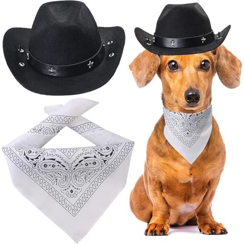 Hrlace Cowboyhut und Bandana Schal für Hunde und Katzen Haustierkostüm Set Hunde-Cowboy-Kostüm-Set für Geburtstag Weihnachten Halloween Urlaub Feiertag Party Cosplay Dekoration Set#5 Hrlace Cowboyhut und Bandana Schal für Hunde und Katzen Haustierkostüm Set Hunde-Cowboy-Kostüm-Set für Geburtstag Weihnachten Halloween Urlaub Feiertag Party Cosplay Dekoration Set#5 von Hrlace