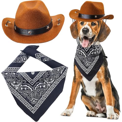 Hrlace Cowboyhut und Bandana Schal für Hunde und Katzen Haustierkostüm Set Hunde-Cowboy-Kostüm-Set für Geburtstag Weihnachten Halloween Urlaub Feiertag Party Cosplay Dekoration Set#9 Hrlace Cowboyhut und Bandana Schal für Hunde und Katzen Haustierkostüm Set Hunde-Cowboy-Kostüm-Set für Geburtstag Weihnachten Halloween Urlaub Feiertag Party Cosplay Dekoration Set#9 von Hrlace