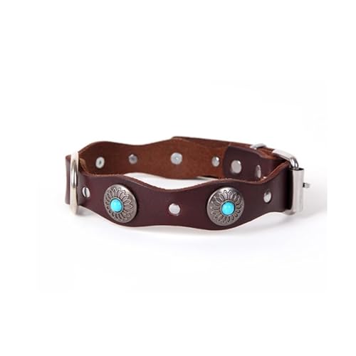 Hrlace Lederhalsband Hund Haustier Halsband Handgefertigt Verstellbarer Hundehalsband mit Metall-Klickverschluss Vintage Art-gewellte Seite mit Türkis für Große und Mittelgroße Hunderassen Grün M Hrlace Lederhalsband Hund Haustier Halsband Handgefertigt Verstellbarer Hundehalsband mit Metall-Klickverschluss Vintage Art-gewellte Seite mit Türkis für Große und Mittelgroße Hunderassen Grün M von Hrlace
