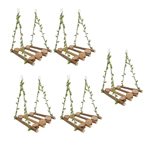 Hrtyvhin 5pcs Papageien Spielzeugvögel Käfig Spielzeugholz Holzperlen Form PALOTS Spielzeug Hängemattenschwung Spielzeug Für Unterhaltung Und Ruhe von Hrtyvhin