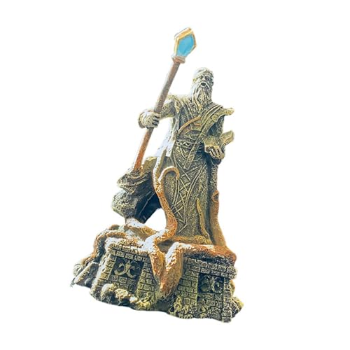 Hrtyvhin Fishtanks Dekoration Harz Zauberer Statue Antike Figur Ideal Für Die Schaffung Von Unterwasserlebensräumen Fischgarnelenunterkunft von Hrtyvhin