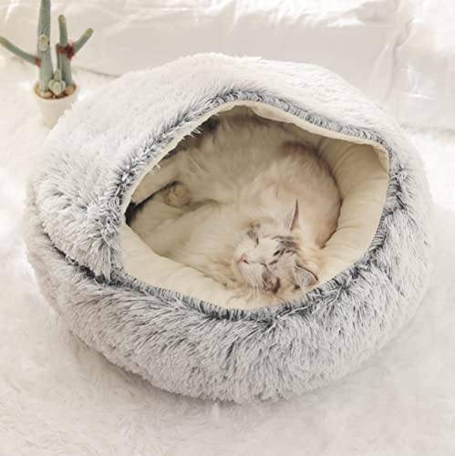 50 cm süßes Katzenbett Kätzchenbett für Indoor-Katzen, Plüsch-Donut-Haustierbett, selbstwärmend, Katzenhöhle für kleine Hunde, Winter, warmes Schlafbett, geeignet für Katze und Welpe von Hruile