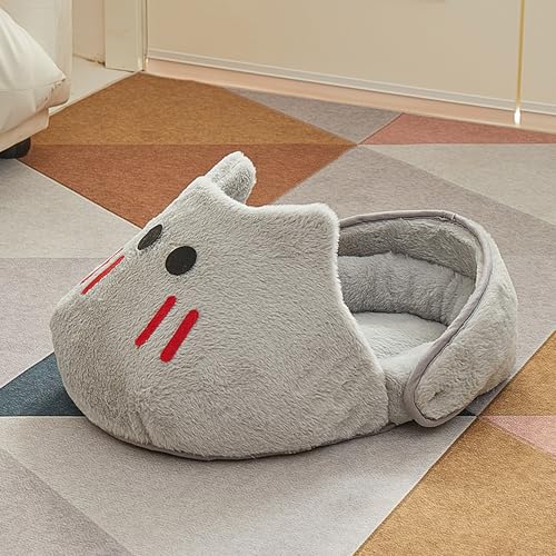 Großes Katzenbett, Höhle, Hausschuh-Stil, Haustierzelt, gemütlich, warm, Kätzchen-Versteck für den Innenbereich, halbgeschlossenes Haustier-Schlafkissen für Kaninchen, Welpen, Hunde, Kleintiere (60 x Großes Katzenbett, Höhle, Hausschuh-Stil, Haustierzelt, gemütlich, warm, Kätzchen-Versteck für den Innenbereich, halbgeschlossenes Haustier-Schlafkissen für Kaninchen, Welpen, Hunde, Kleintiere (60 x von Hruile