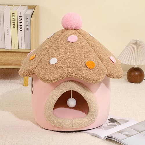 Großes Katzenhöhlenbett, Iglu für den Innenbereich, weiches Kätzchen-Zelt, Haus mit abnehmbarem, waschbarem Kissen, warmes Katzenversteck für Haustiere, Kaninchen, Welpen, Hunde, 39 x 39 x 39 cm, Rosa Großes Katzenhöhlenbett, Iglu für den Innenbereich, weiches Kätzchen-Zelt, Haus mit abnehmbarem, waschbarem Kissen, warmes Katzenversteck für Haustiere, Kaninchen, Welpen, Hunde, 39 x 39 x 39 cm, Rosa von Hruile