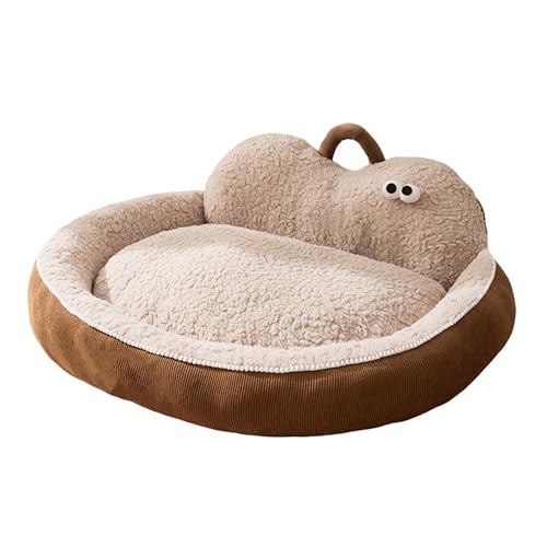 Hruile Beruhigendes Hundebett, Sofa, flauschig, Anti-Angst, abnehmbares Welpenschlafkissen, Plüsch, wärmend, erhöhter Rand, Haustiermatratze, Matte mit rutschfester Unterseite (80 x 60 x 30 cm) von Hruile