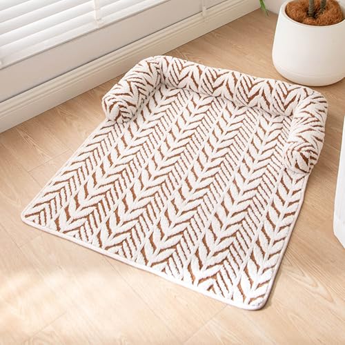 Hruile Beruhigendes Hundesofa, Bettmatte, flauschiges Plüsch-Katzenbett, maschinenwaschbar, Möbelschutz, Haustier-Schlafrolle, Kissen für Couch, mit rutschfester Unterseite, 80 x 60 cm, Kaffeebraun Hruile Beruhigendes Hundesofa, Bettmatte, flauschiges Plüsch-Katzenbett, maschinenwaschbar, Möbelschutz, Haustier-Schlafrolle, Kissen für Couch, mit rutschfester Unterseite, 80 x 60 cm, Kaffeebraun von Hruile