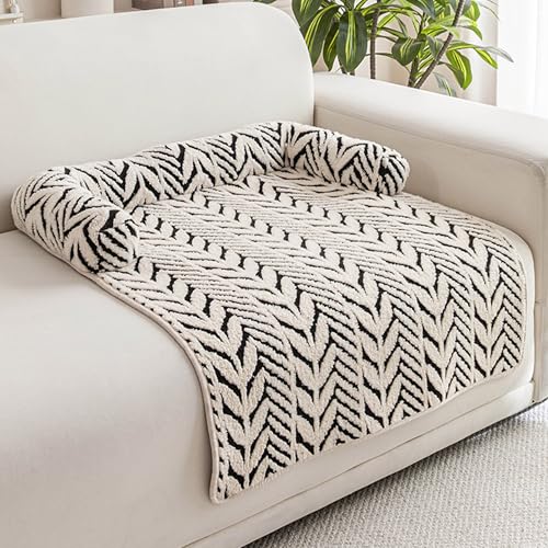 Hruile Beruhigendes Hundesofa, Bettmatte, flauschiges Plüsch-Katzenbett, maschinenwaschbar, Möbelschutz, Haustier-Schlafrolle, Kissen für Couch, mit rutschfester Unterseite, 90 x 80 cm, Schwarz Hruile Beruhigendes Hundesofa, Bettmatte, flauschiges Plüsch-Katzenbett, maschinenwaschbar, Möbelschutz, Haustier-Schlafrolle, Kissen für Couch, mit rutschfester Unterseite, 90 x 80 cm, Schwarz von Hruile