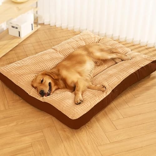 Hruile Großes Hundebett, waschbar, Kissen, Matratze, bequem, warm, für mittelgroße und große Hunde, rechteckiges Plüsch-Welpen-Kissen mit rutschfester Unterseite, 120 x 95 x 7 cm, Kaffeebraun Hruile Großes Hundebett, waschbar, Kissen, Matratze, bequem, warm, für mittelgroße und große Hunde, rechteckiges Plüsch-Welpen-Kissen mit rutschfester Unterseite, 120 x 95 x 7 cm, Kaffeebraun von Hruile