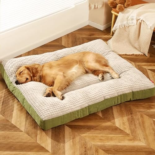 Hruile Großes Hundebett, waschbar, Kissen, Matratze, bequem, warm, für mittelgroße und große Hunde, rechteckiges Plüschkissen mit rutschfester Unterseite, 120 x 95 x 7 cm, Grün Hruile Großes Hundebett, waschbar, Kissen, Matratze, bequem, warm, für mittelgroße und große Hunde, rechteckiges Plüschkissen mit rutschfester Unterseite, 120 x 95 x 7 cm, Grün von Hruile