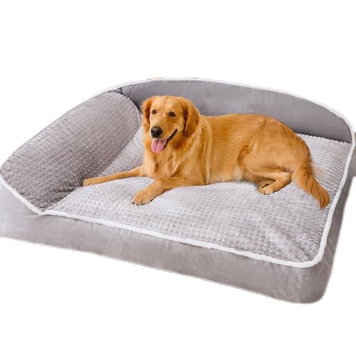 Hruile Großes orthopädisches Hundesofa, beruhigendes Anti-Angst-Haustierbett, Kissen mit Nackenrolle, bequeme, warme, flauschige Matratze mit rutschfester Unterseite und waschbarem Bezug (120 x 90 x Hruile Großes orthopädisches Hundesofa, beruhigendes Anti-Angst-Haustierbett, Kissen mit Nackenrolle, bequeme, warme, flauschige Matratze mit rutschfester Unterseite und waschbarem Bezug (120 x 90 x von Hruile