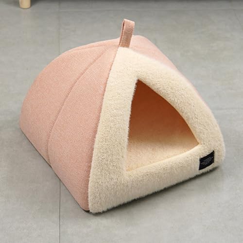 Katzenbett für den Innenbereich, faltbar, dreieckig, Katzenhöhle, Iglu mit abnehmbarem, waschbarem Kissen, Kätzchen-Zelt, Schlafnest für Haustier, Kaninchen, Welpen, Hund (36 x 36 x 32 cm, Hellrosa) Katzenbett für den Innenbereich, faltbar, dreieckig, Katzenhöhle, Iglu mit abnehmbarem, waschbarem Kissen, Kätzchen-Zelt, Schlafnest für Haustier, Kaninchen, Welpen, Hund (36 x 36 x 32 cm, Hellrosa) von Hruile