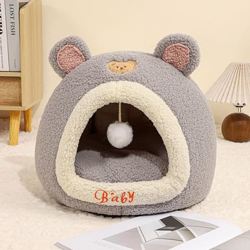 Katzenhöhlenbett, Iglu, geschlossenes Haustierbett, Kätzchen-Versteck Katzenzelt, Haus mit abnehmbarem, waschbarem Kissen, warmes Haustier-Schlafnest für den Innenbereich, kleine Welpen, Hunde (36 x Katzenhöhlenbett, Iglu, geschlossenes Haustierbett, Kätzchen-Versteck Katzenzelt, Haus mit abnehmbarem, waschbarem Kissen, warmes Haustier-Schlafnest für den Innenbereich, kleine Welpen, Hunde (36 x von Hruile