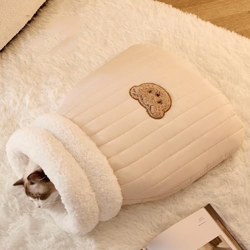 Katzenschlafsack für den Innenbereich, beruhigendes, winddichtes Katzennest, waschbar, überdachtes Kätzchen-Versteck Zelt, faltbar, gemütliches Haustierbett, Höhle für kleine Hunde, Welpen, Kaninchen Katzenschlafsack für den Innenbereich, beruhigendes, winddichtes Katzennest, waschbar, überdachtes Kätzchen-Versteck Zelt, faltbar, gemütliches Haustierbett, Höhle für kleine Hunde, Welpen, Kaninchen von Hruile