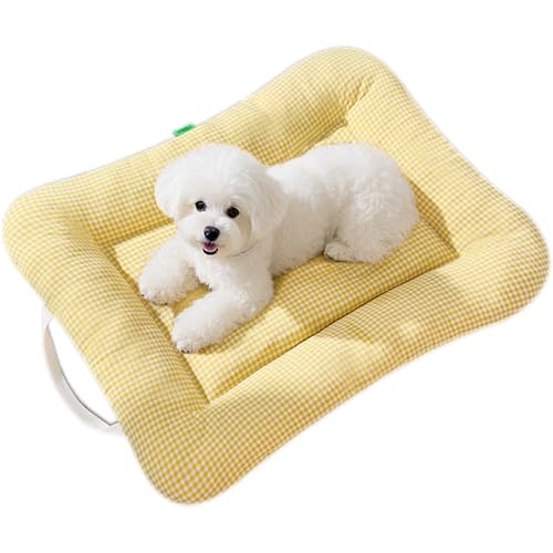 Komfort-Hundebett, tragbare Haustiermatratze, Matte mit Griff, beruhigendes, atmungsaktives Welpenbett, Kissen mit rutschfester Unterseite, Verwendung für Auto, Reise, Käfig, Zwinger (75 x 67 x 5 cm Komfort-Hundebett, tragbare Haustiermatratze, Matte mit Griff, beruhigendes, atmungsaktives Welpenbett, Kissen mit rutschfester Unterseite, Verwendung für Auto, Reise, Käfig, Zwinger (75 x 67 x 5 cm von Hruile