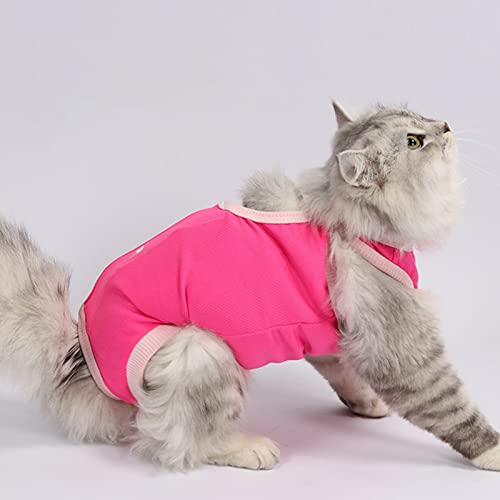 HshDUti Cat Professional Recovery Suit for abdominal wounds or skin diseases, E-Collar Alternative for Cats and Dogs After Surgical Wear Pyjamaanzug Pink S von HshDUti