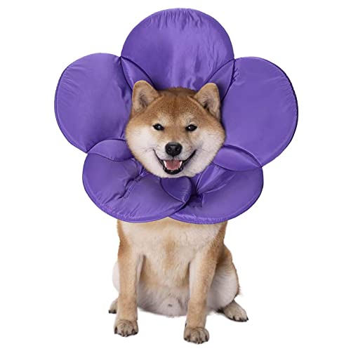 HshDUti Cat Recovery Collar,Pet Flower Shape Recovery Collar Soft Adjustable Firm Stitching Anti-scratch Prevent Infection Flower Shape Thicken Sponge Pet Grooming Circle for After Surgery Purple S von HshDUti