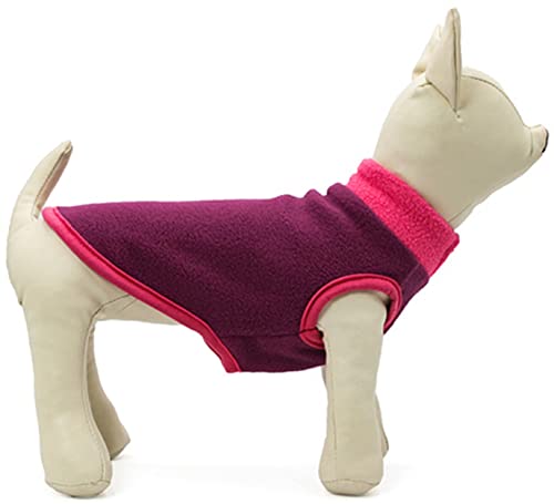HshDUti Hunde-Sweatshirt Fleeceweste Warme Hundepullover Pullover für kleine und mittelgroße Hunde Pullover Outfits Mantel Haustier Winter Kleidung für Indoor und Outdoor Wear Lila L von HshDUti