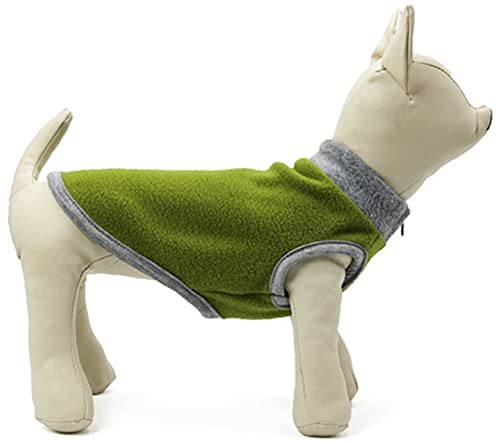 HshDUti Hunde-Sweatshirt Fleeceweste Warme Hundepullover Pullover für kleine und mittelgroße Hunde Pullover Outfits Mantel Haustier Winterkleidung für Innen- und Außenbereich Grün L von HshDUti
