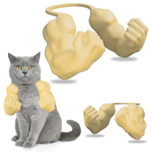 HshDUti Katzen-Muskelarm, Halloween-Katzenkostüm, Zubehör, 3D-Druck, Katzenhalsarm mit Muskel für Haustier-Cosplay, lustiges Haustier-Halloween-Kostüm, Requisite, hängende Arme für Kätzchen von HshDUti