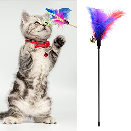 HshDUti Katzenspielzeug für Indoor-Katzen, 1 x Katzenspielzeug, Katzenfederspielzeug, interaktives Katzenspielzeug, Zauberstab, Kätzchenspielzeug zum Spielen von Jagdübungen, Katzentrainingsspielzeug HshDUti Katzenspielzeug für Indoor-Katzen, 1 x Katzenspielzeug, Katzenfederspielzeug, interaktives Katzenspielzeug, Zauberstab, Kätzchenspielzeug zum Spielen von Jagdübungen, Katzentrainingsspielzeug von HshDUti