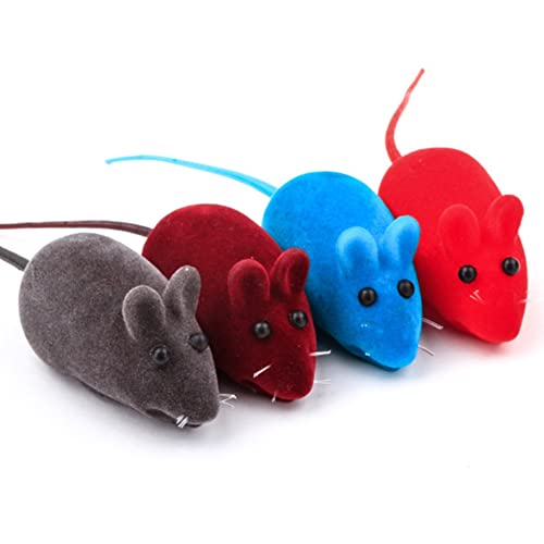 HshDUti Katzenspielzeug für IndoorKatzen, niedliches künstliches kleines Maus, quietschendes Mäuse, Rattenspielzeug mit Sound, interaktives Katzenspielzeug, Kätzchenspielzeug zum Spielen, von HshDUti