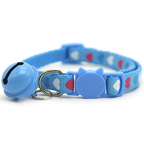 HshDUti Lollipop Süßes Hundehalsband, verstellbar, mit Schnalle und Glöckchen, für kleine, mittelgroße Hunde, Katzen, Kätzchen, Blau A von HshDUti