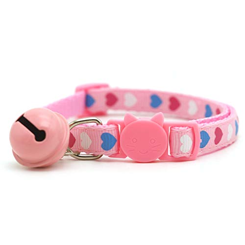 HshDUti Lollipop Süßes Hundehalsband, verstellbar, mit Schnalle und Glöckchen, für kleine, mittelgroße Hunde, Katzen, Kätzchen, Pink B von HshDUti