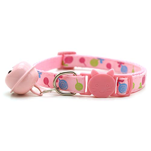 HshDUti Lollipop Süßes Hundehalsband, verstellbar, mit Schnalle und Glöckchen, für kleine, mittelgroße Hunde, Katzen, Kätzchen, Rosa A von HshDUti