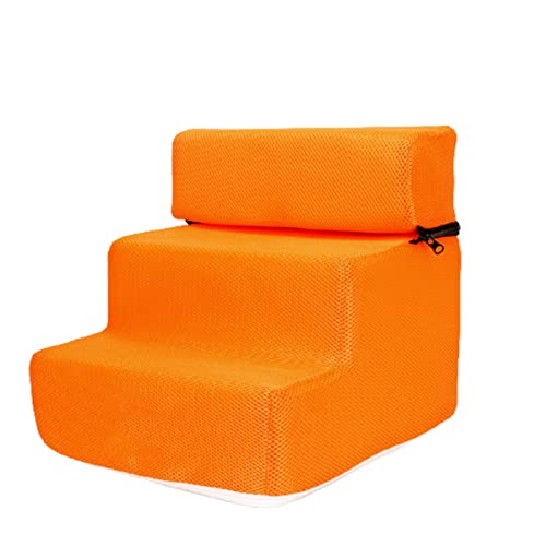 Pet Steps Stairs Cover, Detachable Faux Leather Non-Slip Dog Stairs Cover, 3 Step Design Pet Stairs Dog Steps Pet Ladder Removable Cover for Dogs Cats (Only Cover, Stairs not Included) Orange A von HshDUti