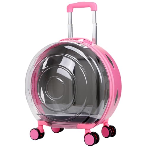 HshDUti Transporttasche für Haustiere, transparent, mit Rollen, atmungsaktiv, leicht, hart, mit Matten, für Katzen und Hunde, von Fluggesellschaften zugelassen von HshDUti