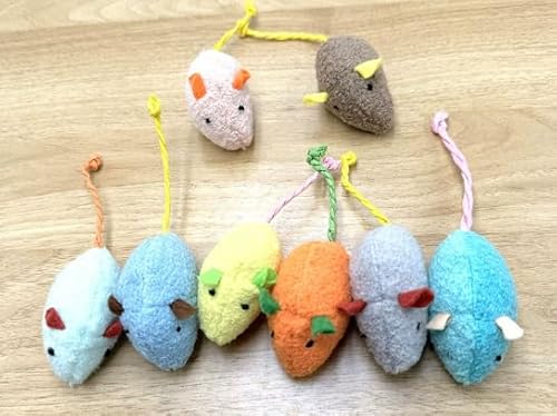 Hsyadazi 6 Stück Plüschmäuse mit Katzenminze - Plüsch Katzenspielzeug Maus Set, Katzen kauspielzeug, fur Katze und Kitten Spielzeug für drinnen (Bunt) von Hsyadazi