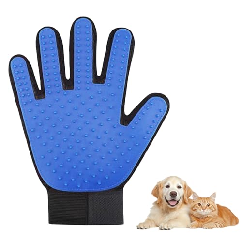 Hsyadazi Haustier Handschuh Bürste (Rechte Hand)+ Flohkamm - Fellpflege-Handschuh für Hunde & Katzen - Mit Massagenoppen für Kurz-/Langhaar (Blau) Hsyadazi Haustier Handschuh Bürste (Rechte Hand)+ Flohkamm - Fellpflege-Handschuh für Hunde & Katzen - Mit Massagenoppen für Kurz-/Langhaar (Blau) von Hsyadazi