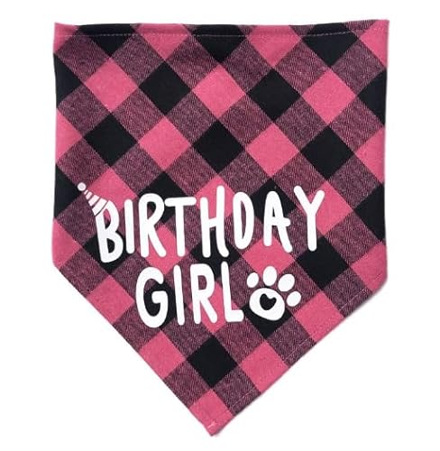 Hsyadazi Hunde-Geburtstagsset (3-teilig) - Inkl. Party-Hut, Bandana mit Glitzerzahlen - Verstellbares Geburtstagszubehör für kleine & große Hunde (Rosa) von Hsyadazi