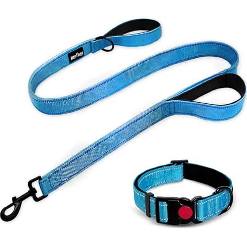 Hundeleine für große Hunde, strapazierfähig, doppelseitig, reflektierend, für große Hunde, gepolsterter Griff, Nylon, verstärkte reflektierende Schnalle, Blau, Größe L, 1,8 m Hundeleine für große Hunde, strapazierfähig, doppelseitig, reflektierend, für große Hunde, gepolsterter Griff, Nylon, verstärkte reflektierende Schnalle, Blau, Größe L, 1,8 m von Htnlbqy