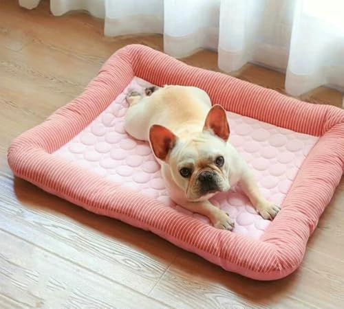 HtoxinDian Kühlendes Hundebett, Haustier-Kühlmatte für Katzen und Hunde, weiches Eisseidenmaterial für den Sommer, Schlafprodukt für Hunde am Strand HtoxinDian Kühlendes Hundebett, Haustier-Kühlmatte für Katzen und Hunde, weiches Eisseidenmaterial für den Sommer, Schlafprodukt für Hunde am Strand von HtoxinDian