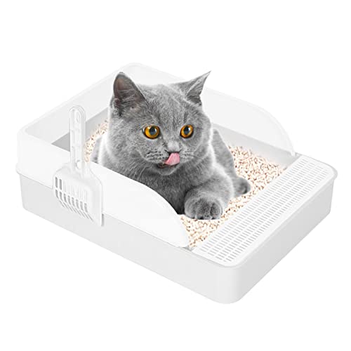 Offene Katzentoilette – verhindert Sandaustritt, hohe Seitensieb-Katzentoilette für Katzen – Reise-Klo für Kätzchen bis ältere Katzen, offene Katzentoilette Huyan Offene Katzentoilette – verhindert Sandaustritt, hohe Seitensieb-Katzentoilette für Katzen – Reise-Klo für Kätzchen bis ältere Katzen, offene Katzentoilette Huyan von HuYan