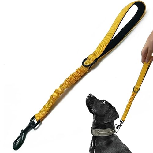 Trainingsleine für Hunde, kurz, 45,7 cm, 2,5 cm breit, strapazierfähig, elastisch, mit gepolstertem Griff, geeignet für mittelgroße und große Hunde, Gelb Trainingsleine für Hunde, kurz, 45,7 cm, 2,5 cm breit, strapazierfähig, elastisch, mit gepolstertem Griff, geeignet für mittelgroße und große Hunde, Gelb von HuaLiPet