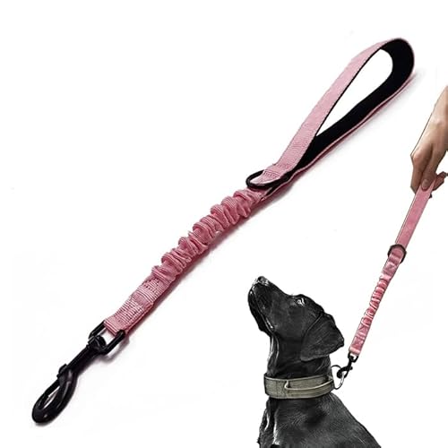 Trainingsleine für Hunde, kurz, 45,7 cm, 2,5 cm breit, strapazierfähig, elastisch, mit gepolstertem Griff, geeignet für mittelgroße und große Hunde, Rosa Trainingsleine für Hunde, kurz, 45,7 cm, 2,5 cm breit, strapazierfähig, elastisch, mit gepolstertem Griff, geeignet für mittelgroße und große Hunde, Rosa von HuaLiPet